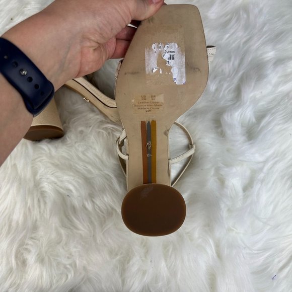 Sam Edelman Kit Block Heel Sandals in Beige Leather - Picture 6 of 6